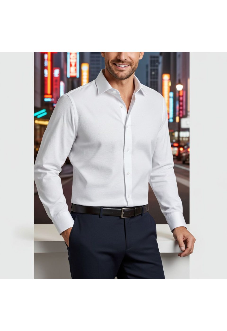 Slim Fit Uzun Kol Desenli Armürlü Jakar Erkek Gömlek 3GMK322450001 - Giovanni Fratelli