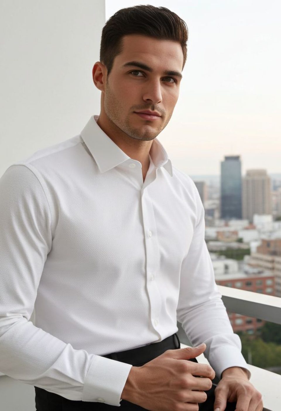 2450 CR JKR 002 Slim Fit Uzun Kol Desenli Armürlü Jakar Erkek Gömlek 3GMK322450002 - Giovanni Fratelli