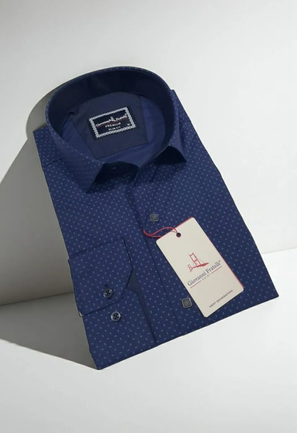Slim Fit Uzun Kol Desenli Erkek Gömlek 3GMK312451003