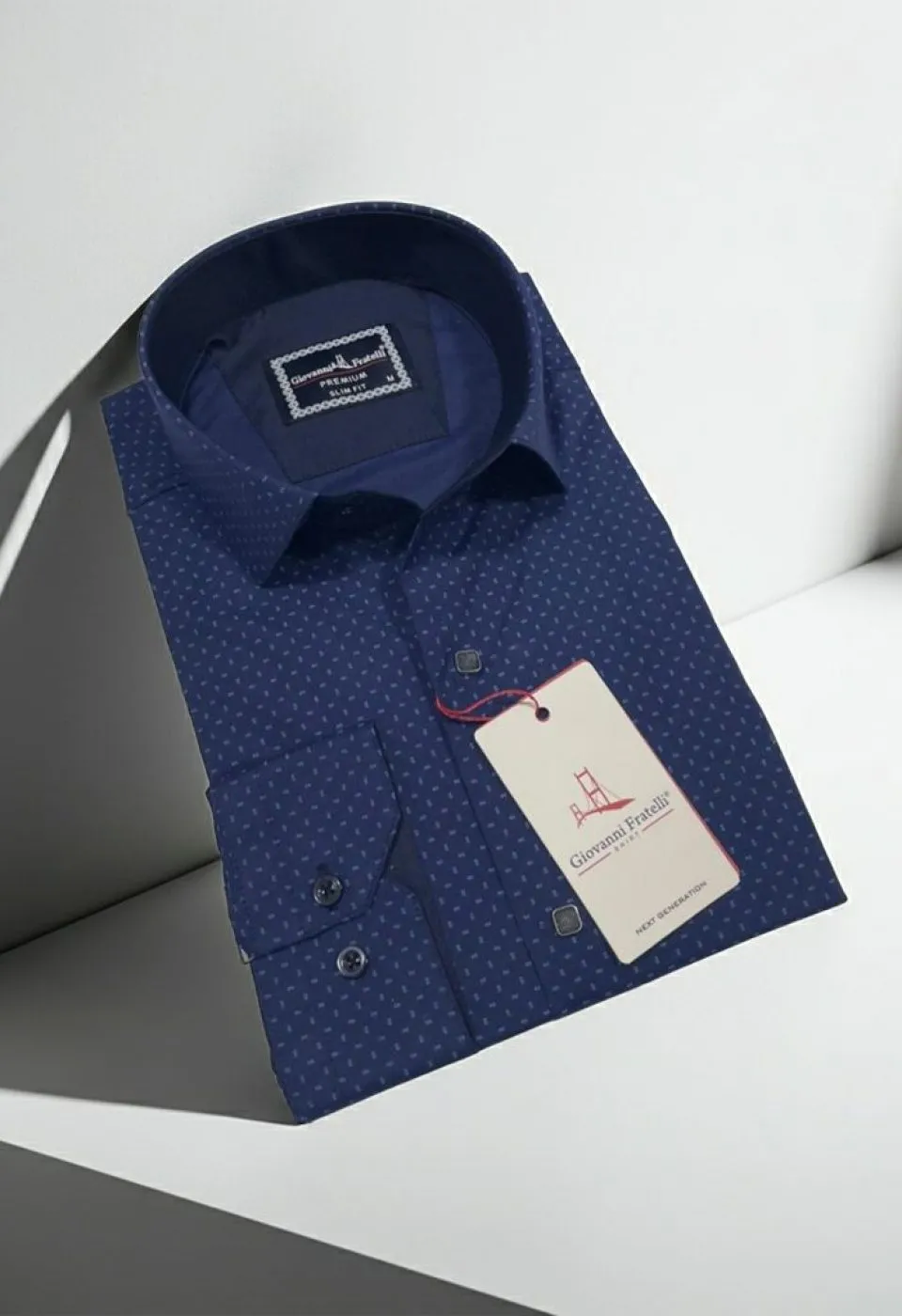 Slim Fit Uzun Kol Desenli Erkek Gömlek 3GMK312451003