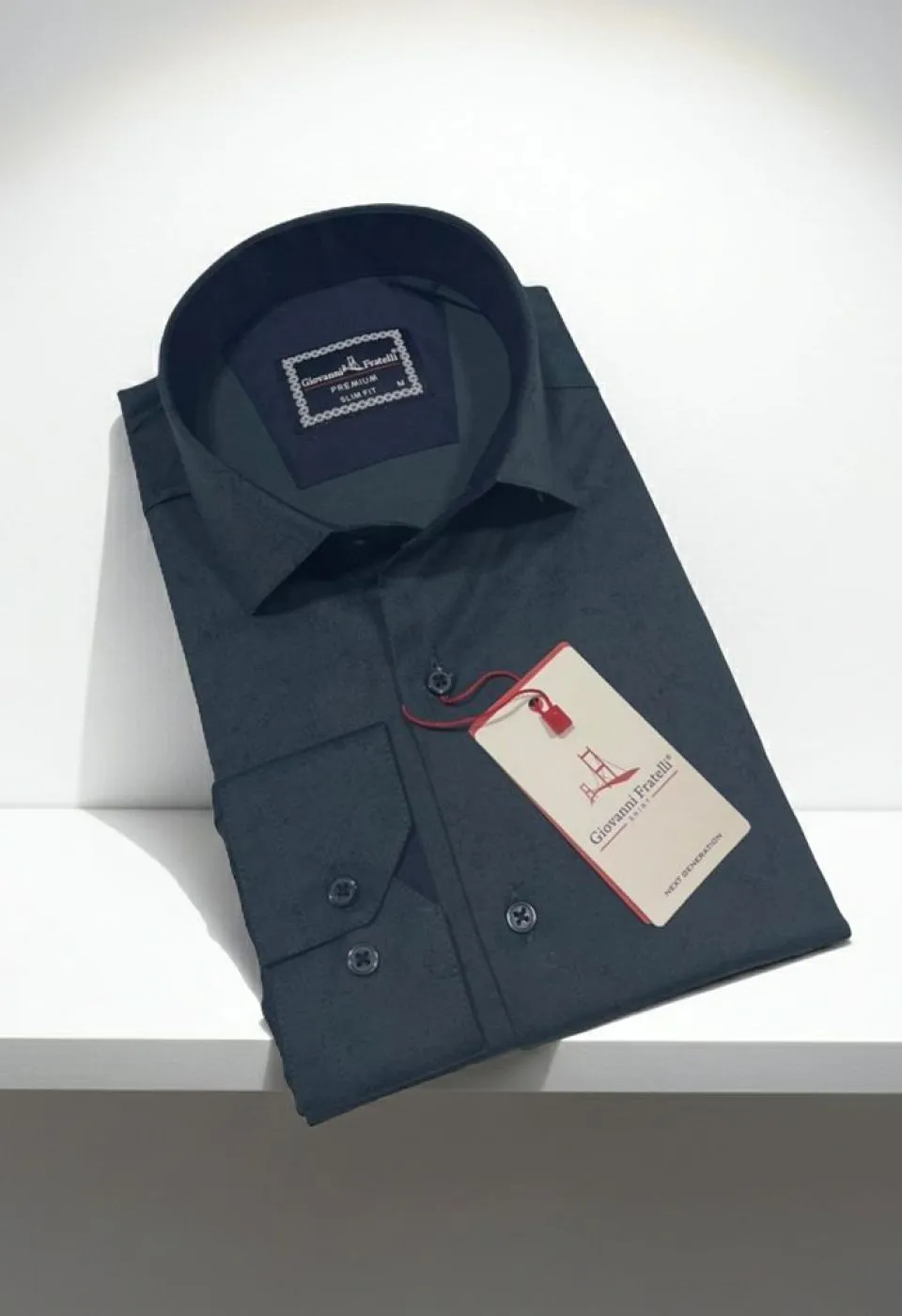 Slim Fit Uzun Kol Desenli Saten Gömlek 3GMK312456003