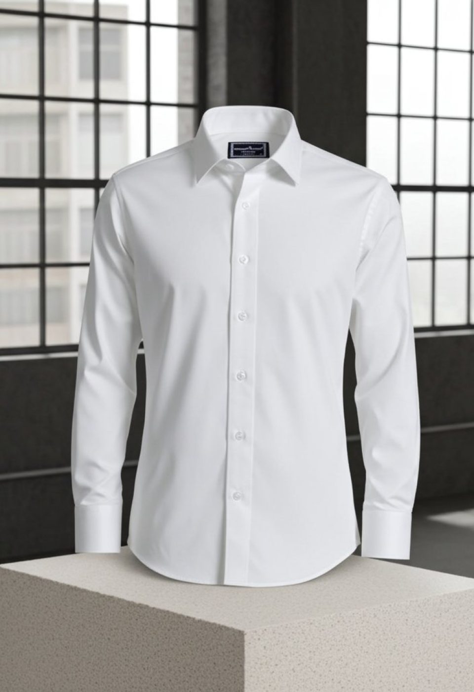 Non-iron Slim Fit Uzun Kol Düz Renk Erkek Gömlek 3GMK312458002