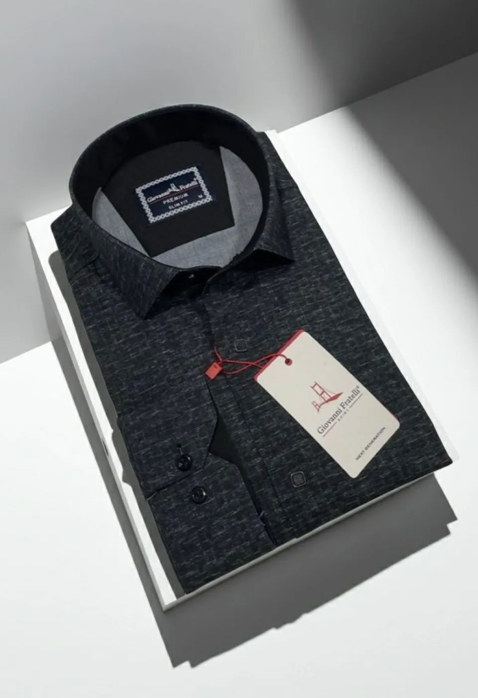 Slim Fit Uzun Kol Desenli Erkek Gömlek 3GMK312461002