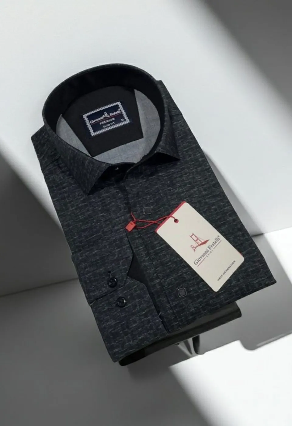 Slim Fit Uzun Kol Desenli Erkek Gömlek 3GMK312461002