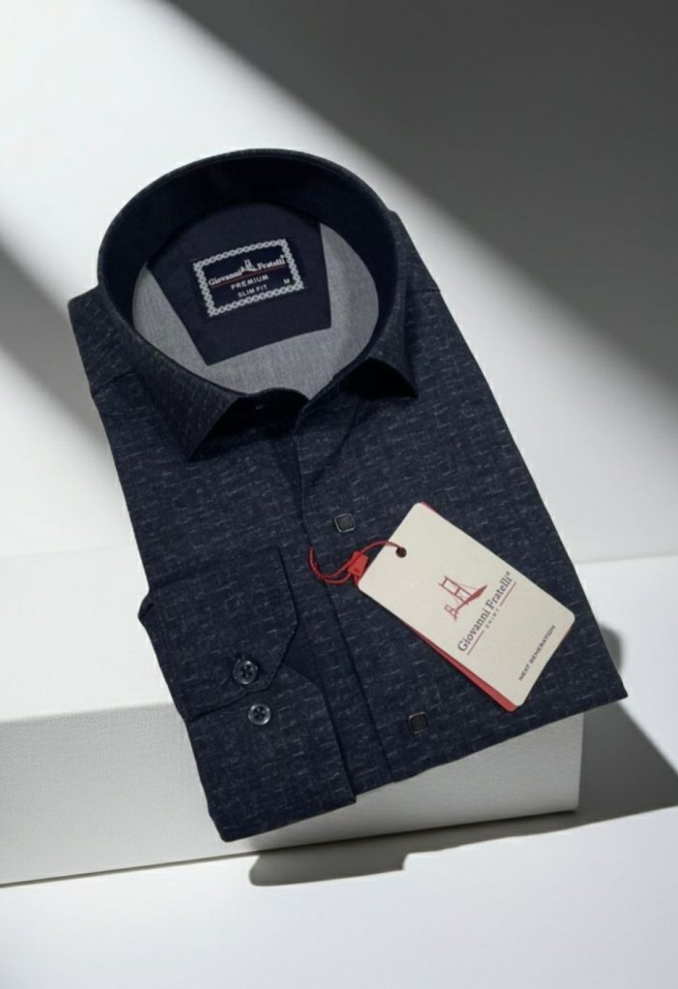 Slim Fit Uzun Kol Desenli Erkek Gömlek 3GMK312461006