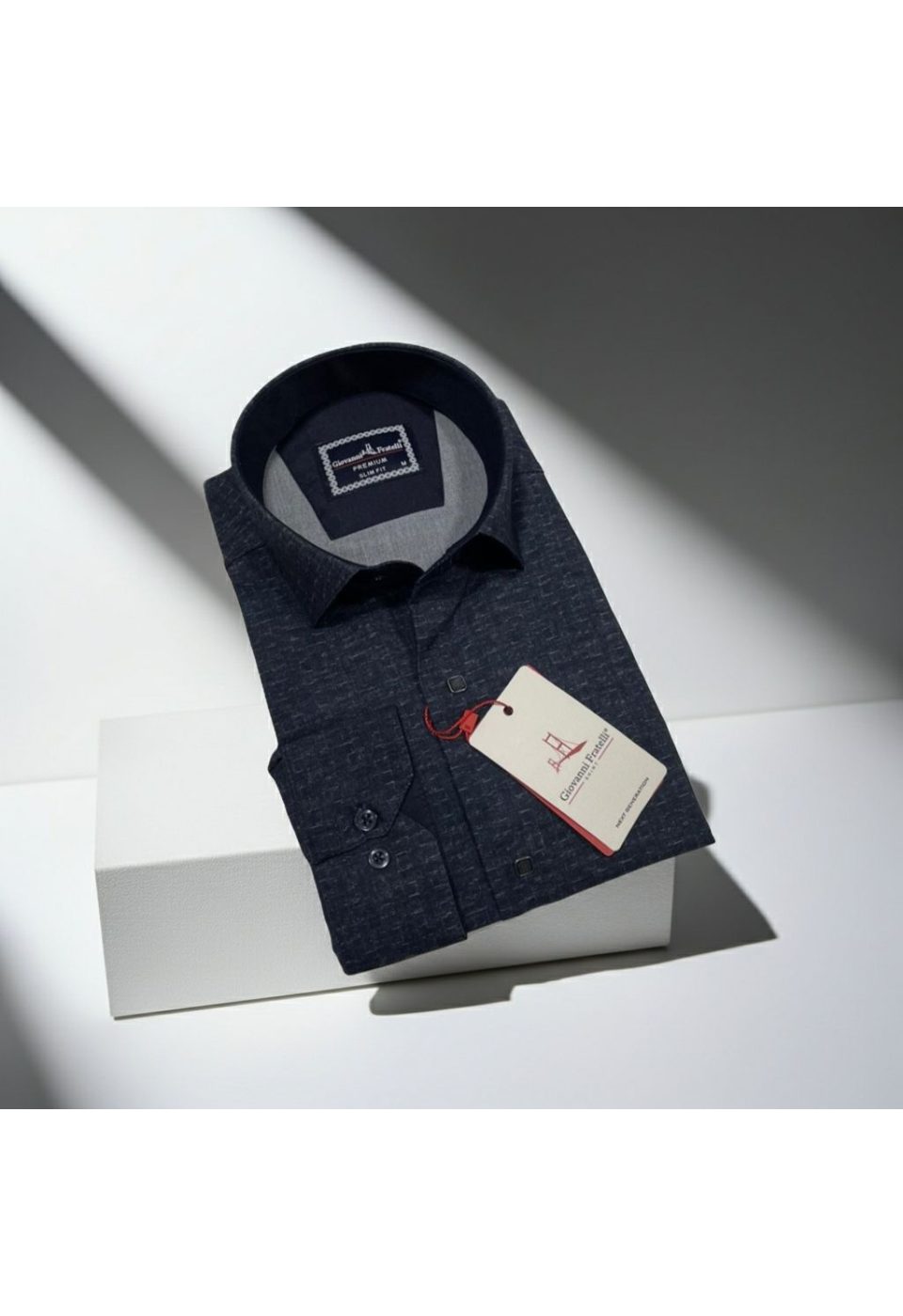 Slim Fit Uzun Kol Desenli Erkek Gömlek 3GMK312461006 - Giovanni Fratelli