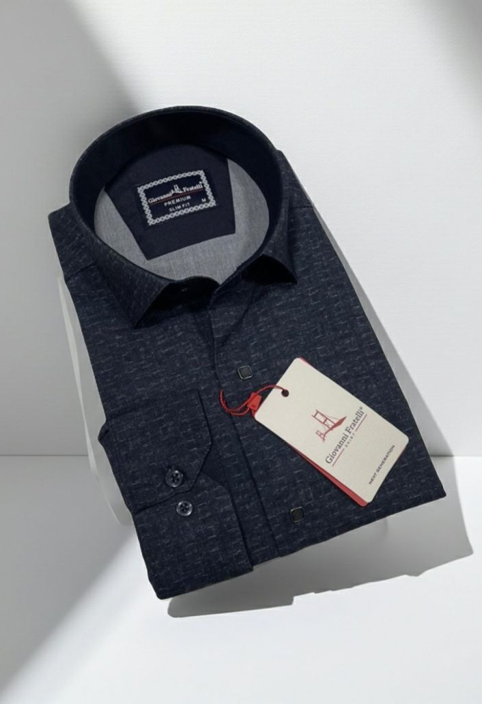 Slim Fit Uzun Kol Desenli Erkek Gömlek 3GMK312461006