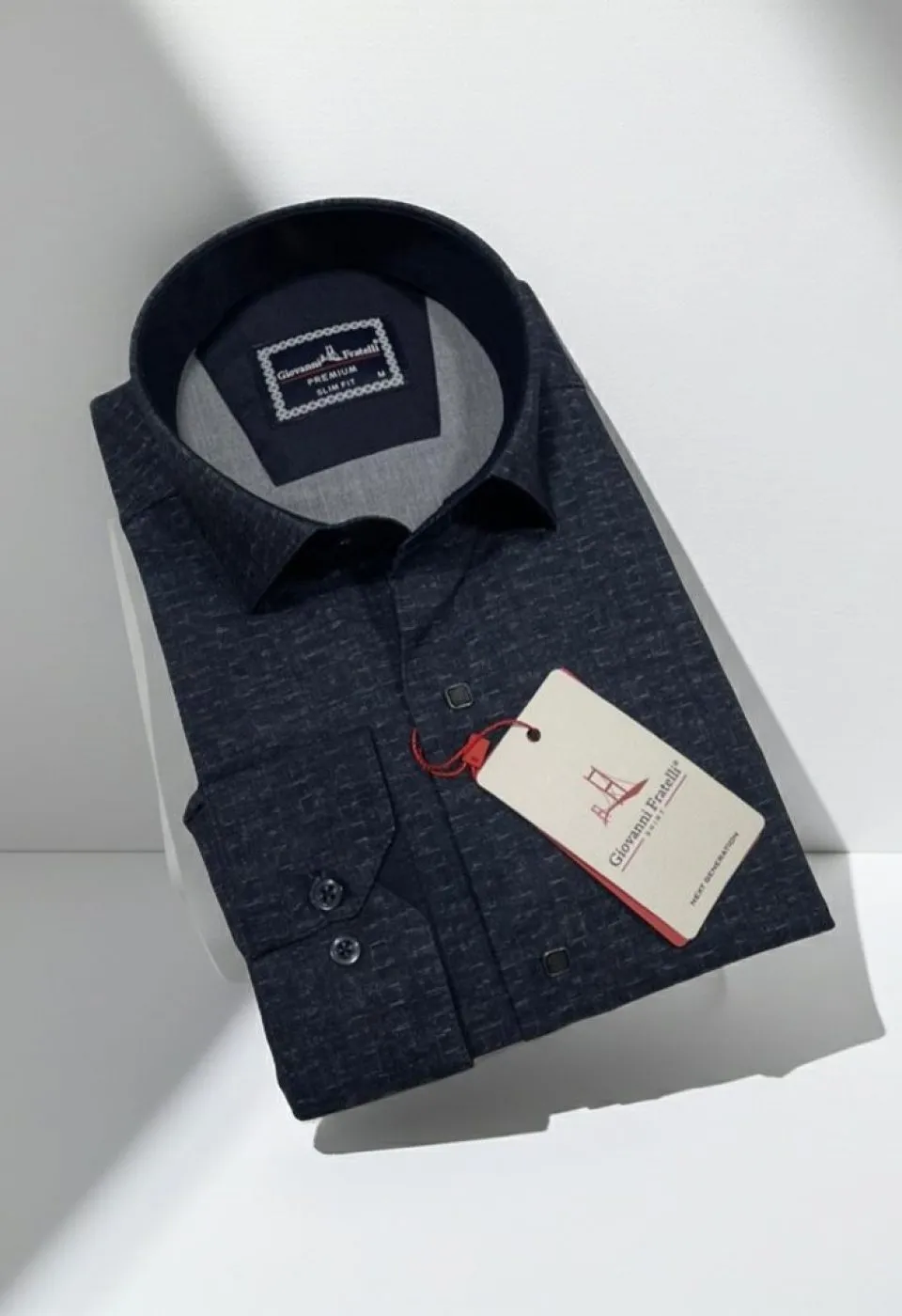 Slim Fit Uzun Kol Desenli Erkek Gömlek 3GMK312461006