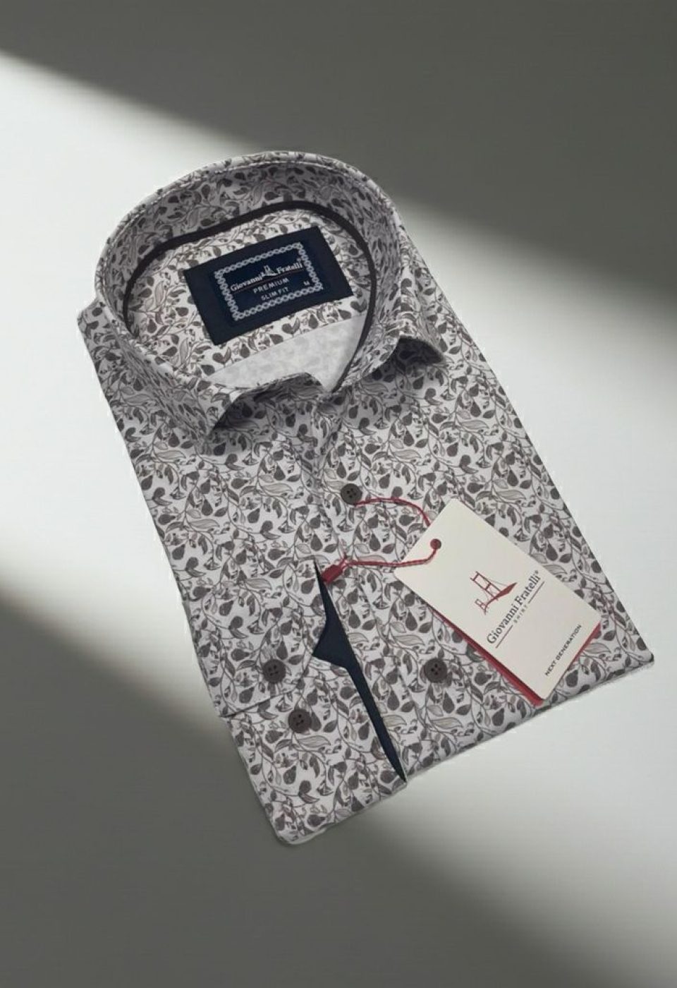 Slim Fit Uzun Kol Desenli Saten Gömlek 3GMK312462001 - Giovanni Fratelli