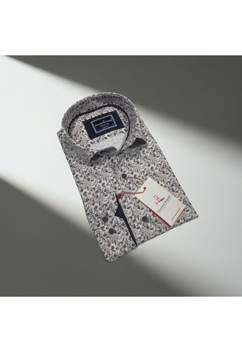 Slim Fit Uzun Kol Desenli Saten Gömlek 3GMK312462001 - Giovanni Fratelli