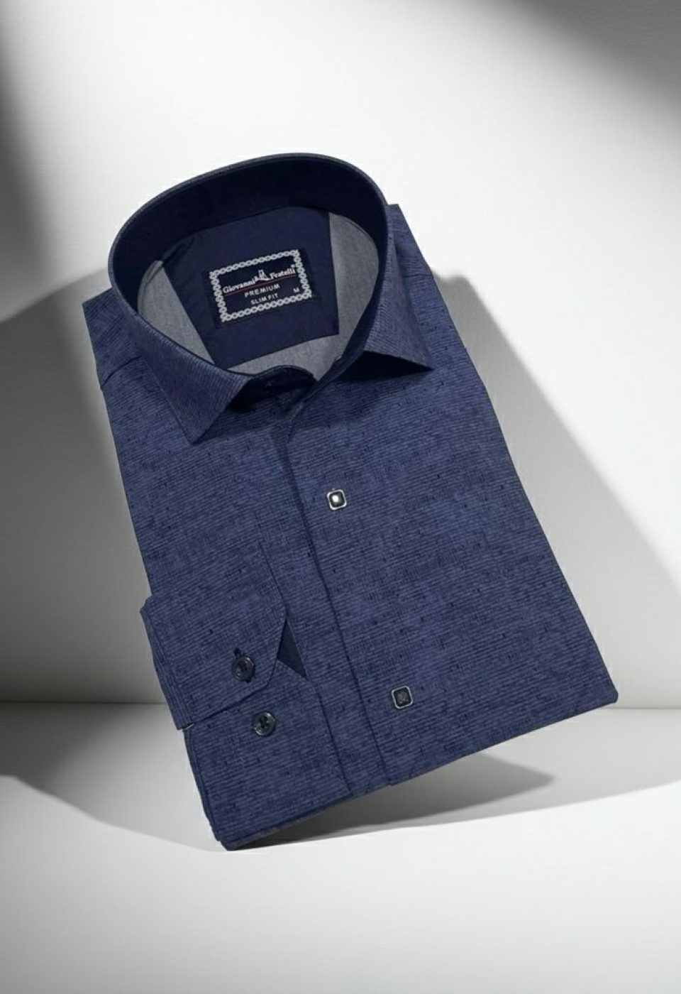 Slim Fit Uzun Kol Desenli Erkek Gömlek 3GMK312465002