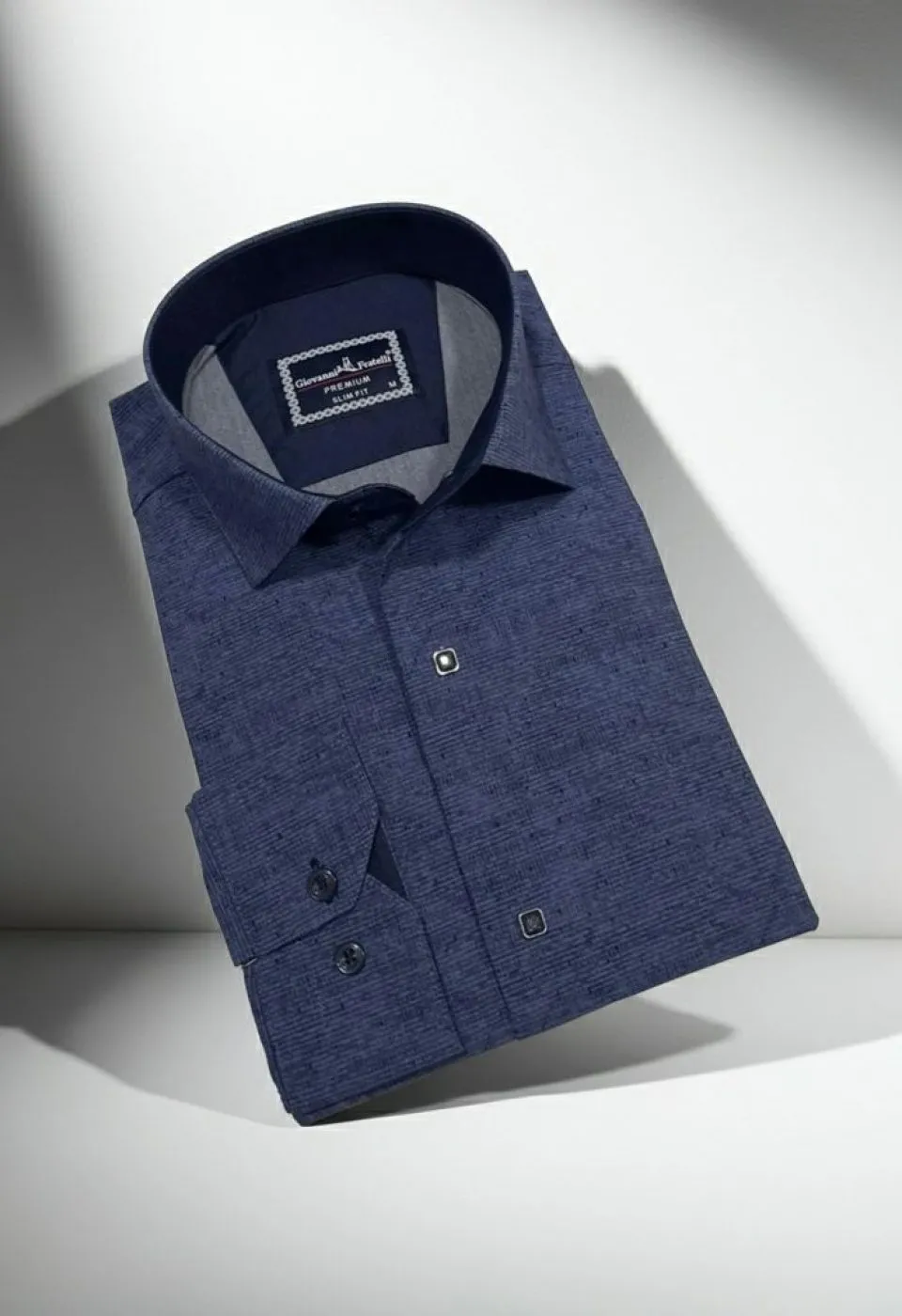 Slim Fit Uzun Kol Desenli Erkek Gömlek 3GMK312465002