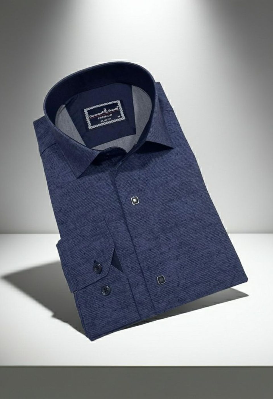 Slim Fit Uzun Kol Desenli Erkek Gömlek 3GMK312465002