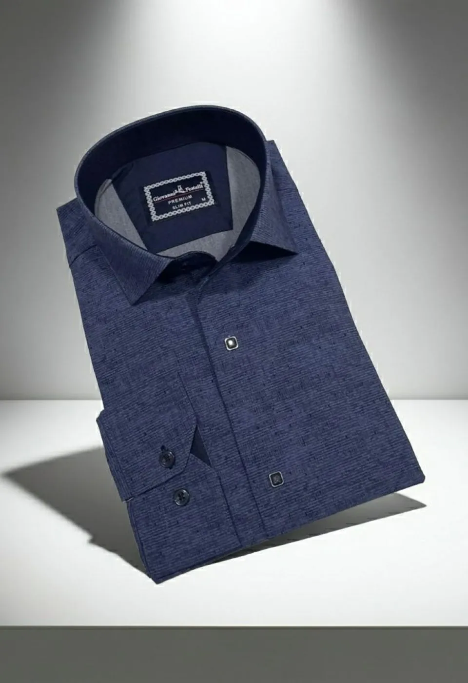 Slim Fit Uzun Kol Desenli Erkek Gömlek 3GMK312465002