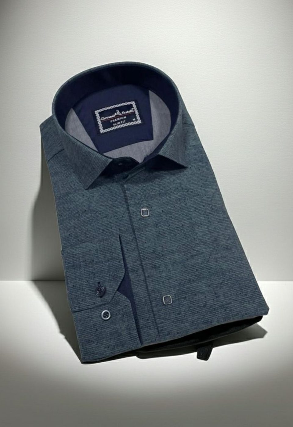 Slim Fit Uzun Kol Desenli Erkek Gömlek 3GMK312465003