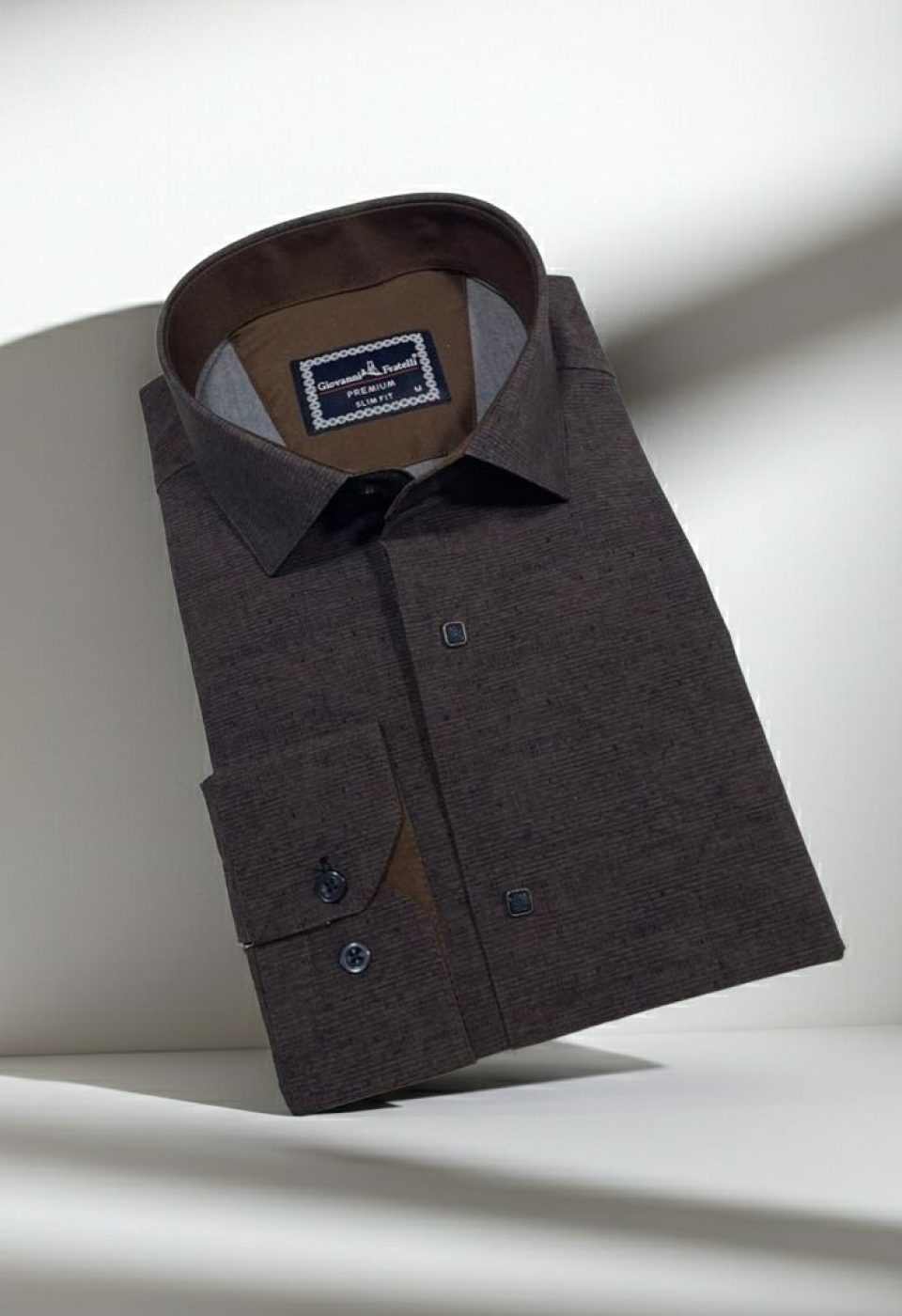 Slim Fit Uzun Kol Desenli Erkek Gömlek 3GMK312465004