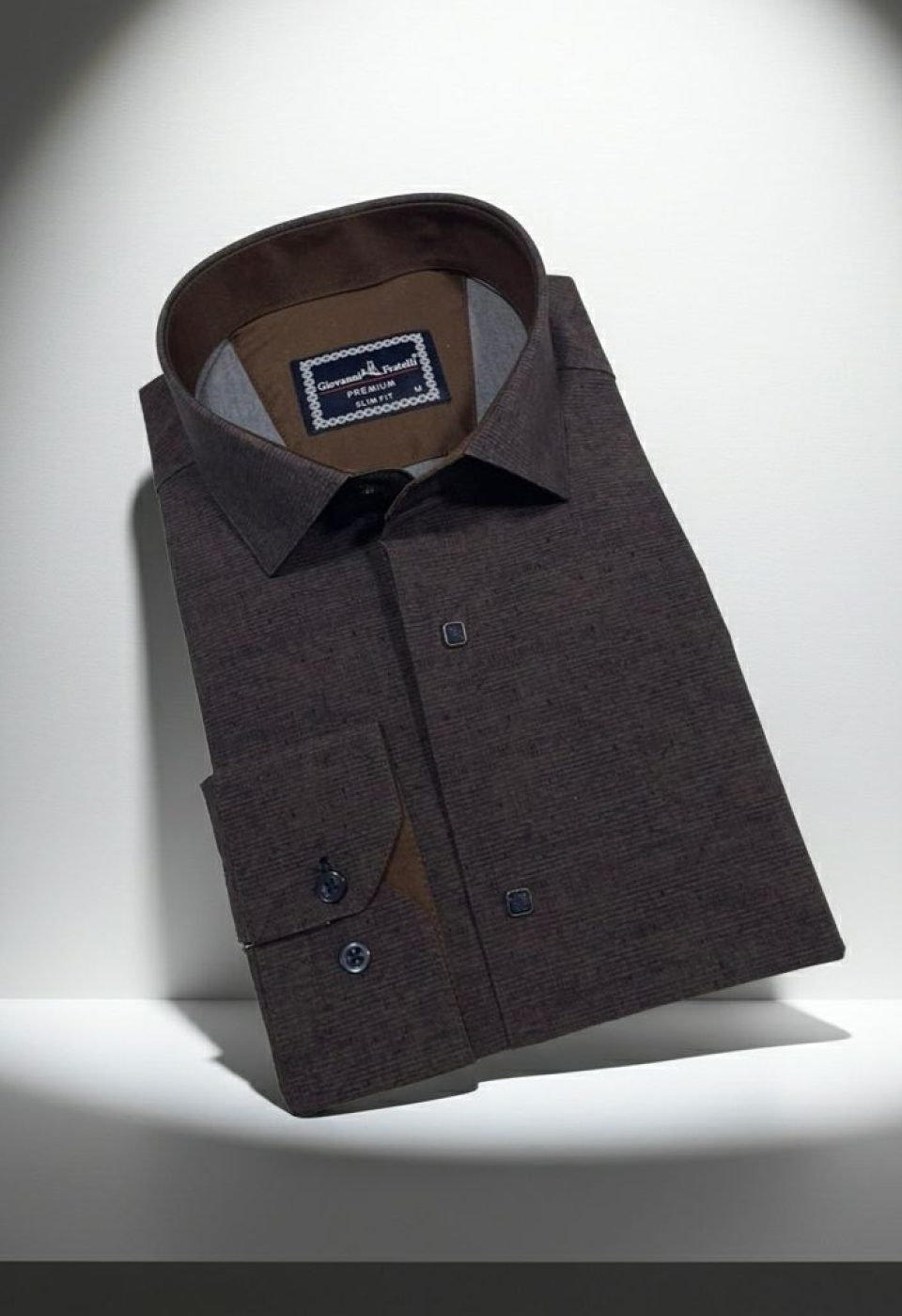Slim Fit Uzun Kol Desenli Erkek Gömlek 3GMK312465004