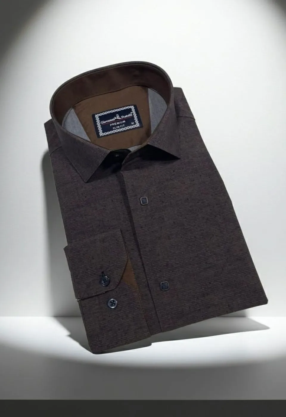 Slim Fit Uzun Kol Desenli Erkek Gömlek 3GMK312465004