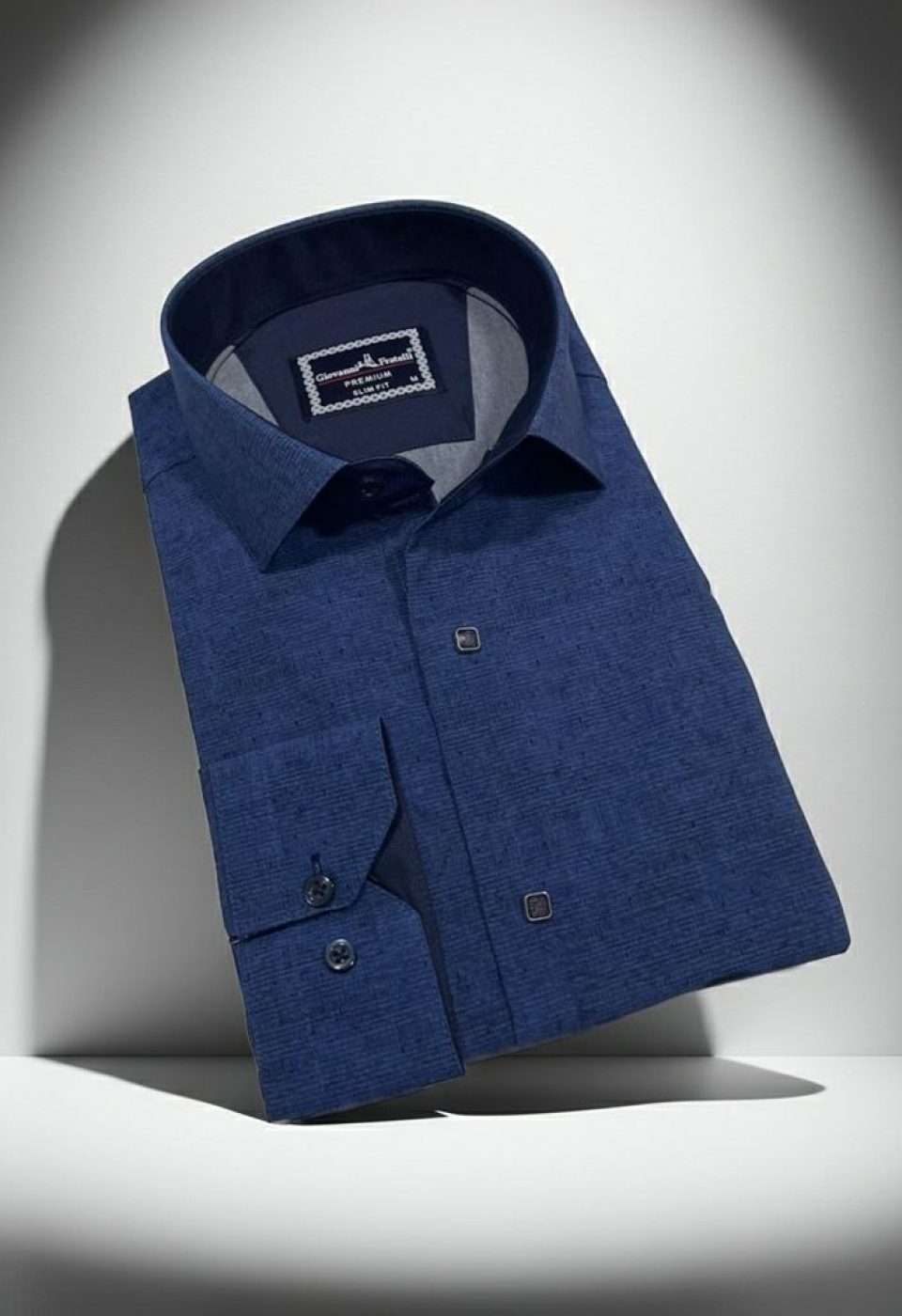 Slim Fit Uzun Kol Desenli Erkek Gömlek 3GMK312465005