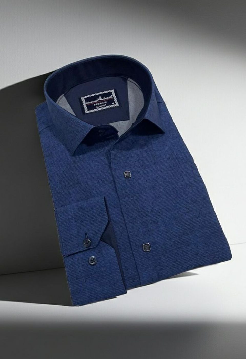 Slim Fit Uzun Kol Desenli Erkek Gömlek 3GMK312465005
