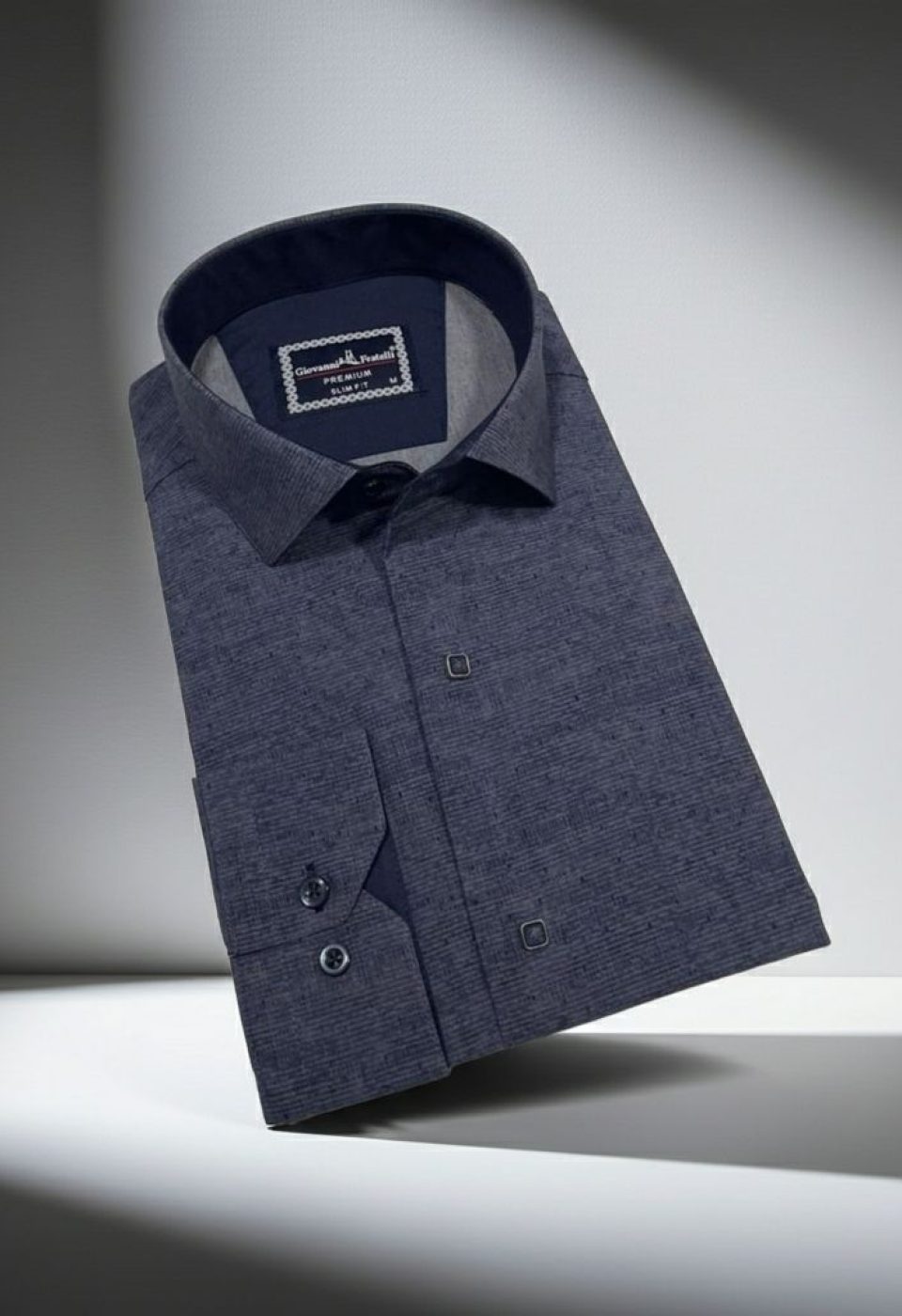 Slim Fit Uzun Kol Desenli Erkek Gömlek 3GMK312465008