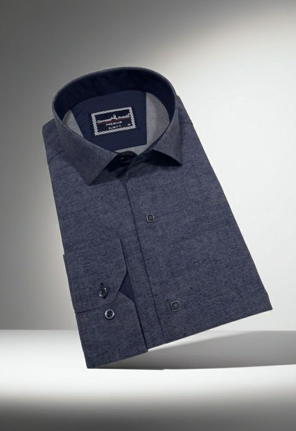 Slim Fit Uzun Kol Desenli Erkek Gömlek 3GMK312465008