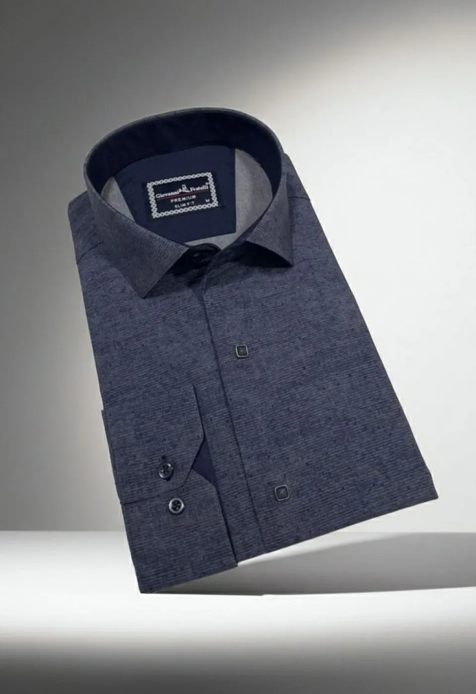 Slim Fit Uzun Kol Desenli Erkek Gömlek 3GMK312465008