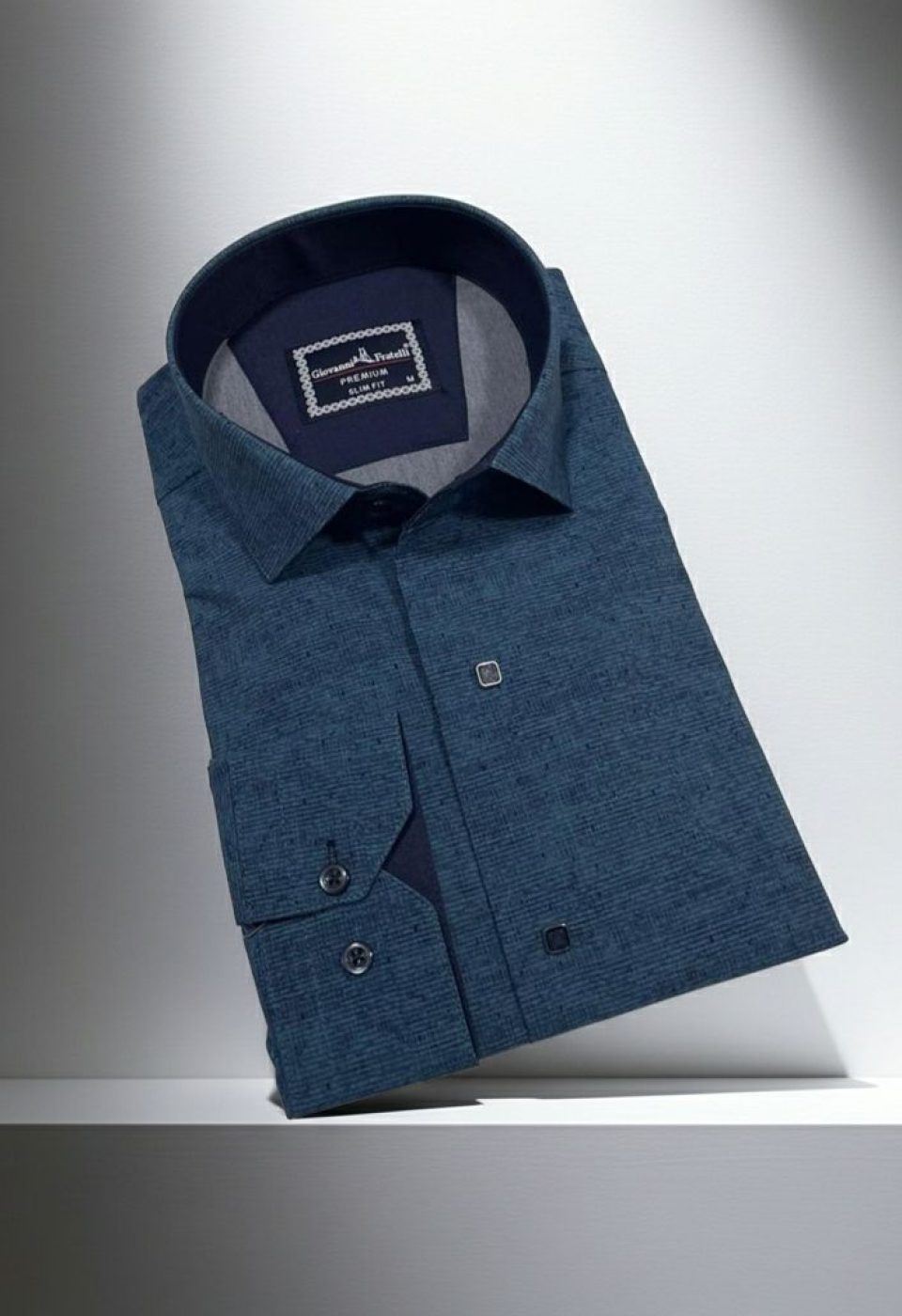Slim Fit Uzun Kol Desenli Erkek Gömlek 3GMK312465009