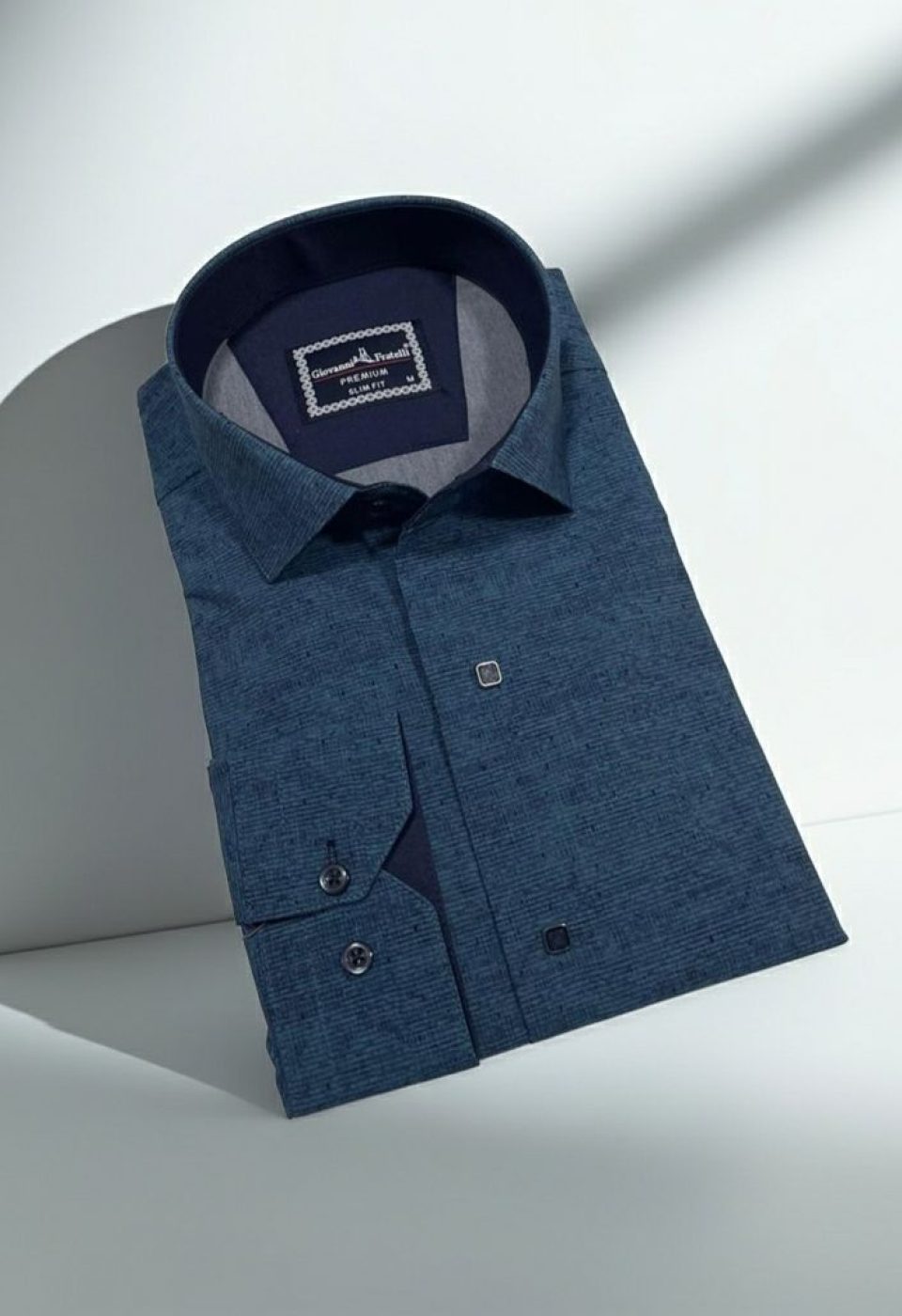 Slim Fit Uzun Kol Desenli Erkek Gömlek 3GMK312465009