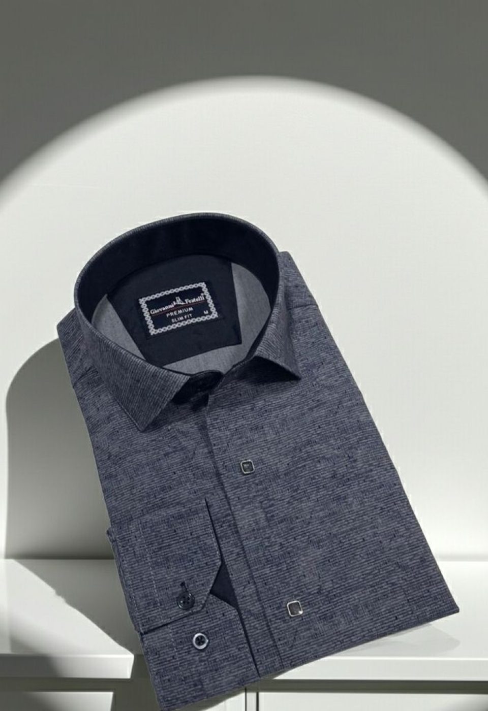 Slim Fit Uzun Kol Desenli Erkek Gömlek 3GMK312465010