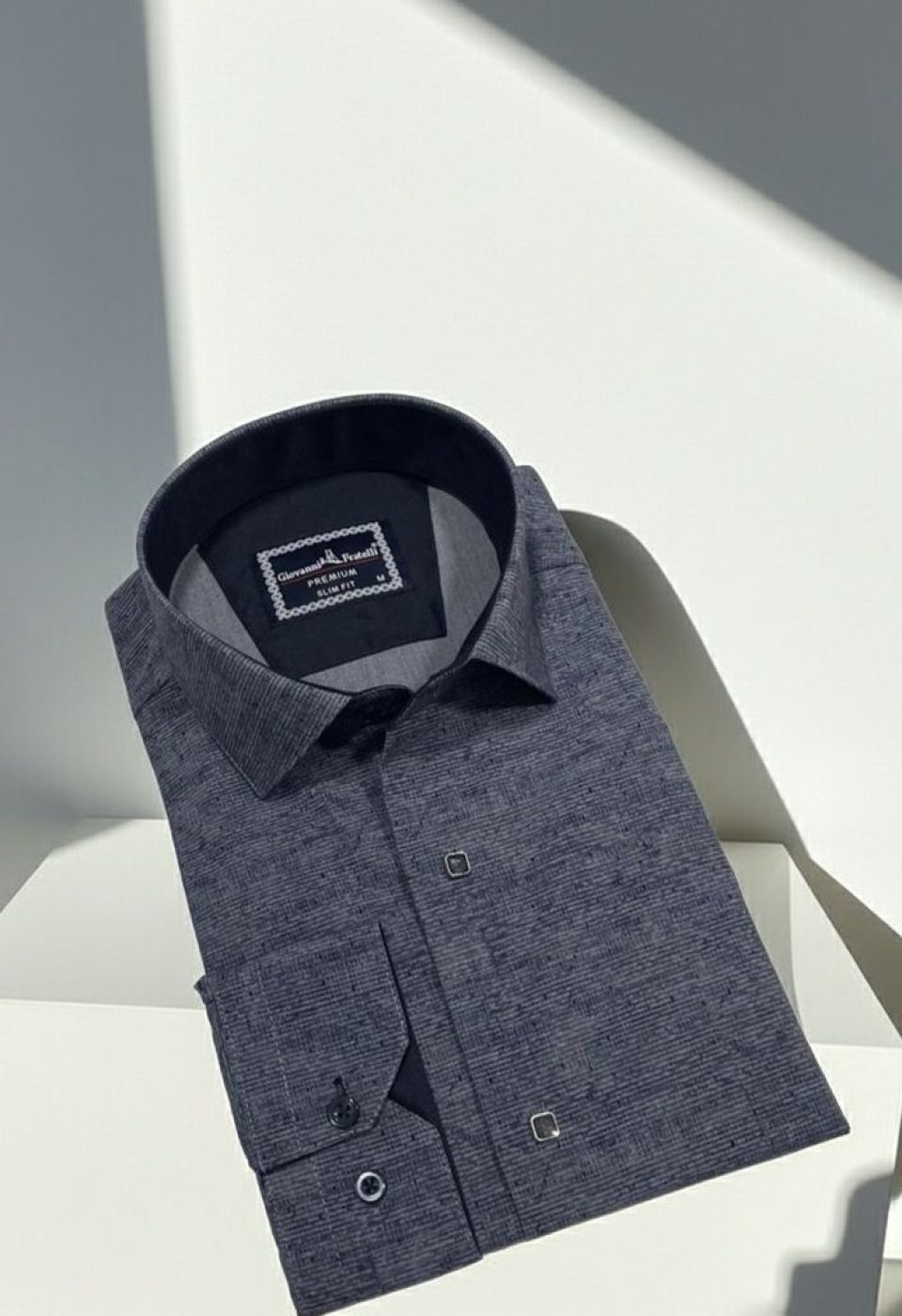 Slim Fit Uzun Kol Desenli Erkek Gömlek 3GMK312465010