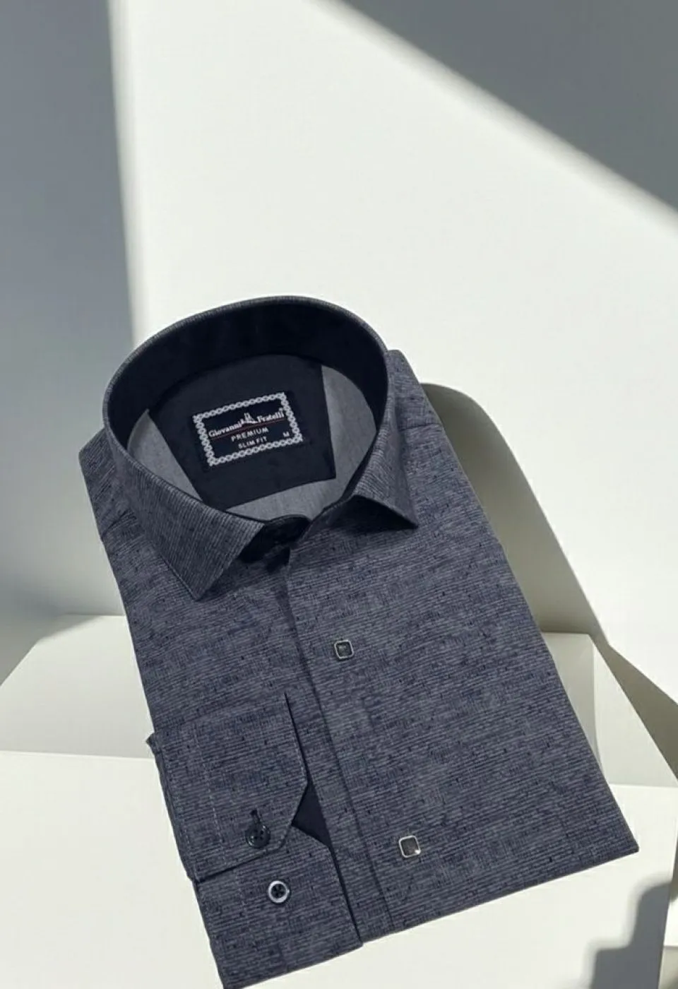 Slim Fit Uzun Kol Desenli Erkek Gömlek 3GMK312465010