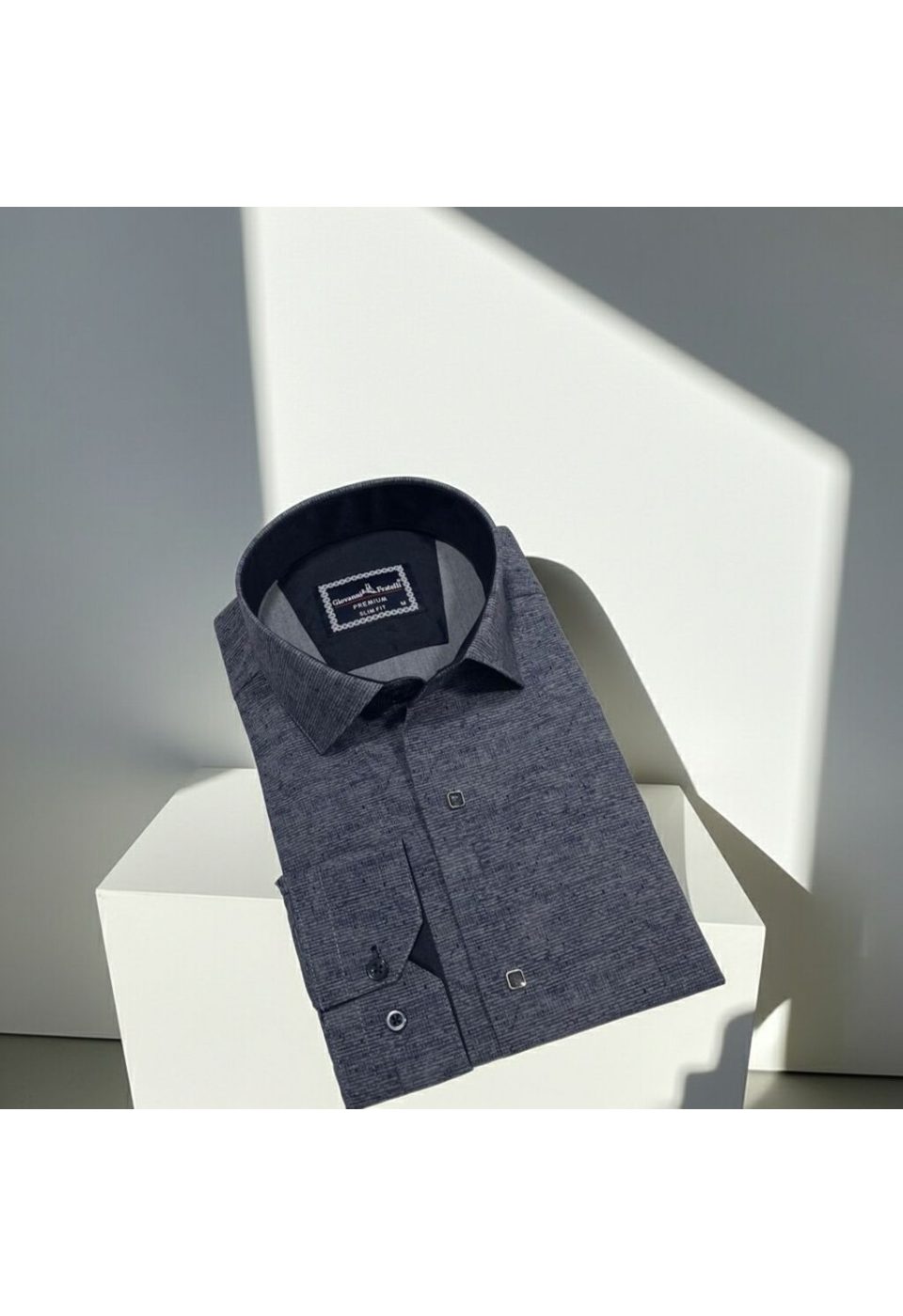 2465 CR KOT 010 Slim Fit Uzun Kol Desenli Erkek Gömlek 3GMK312465010 - Giovanni Fratelli