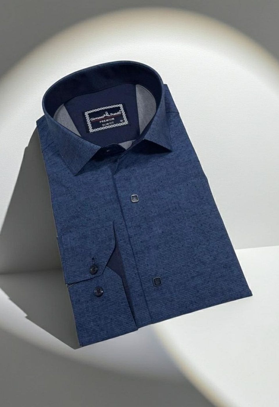 Slim Fit Uzun Kol Desenli Erkek Gömlek 3GMK312465011