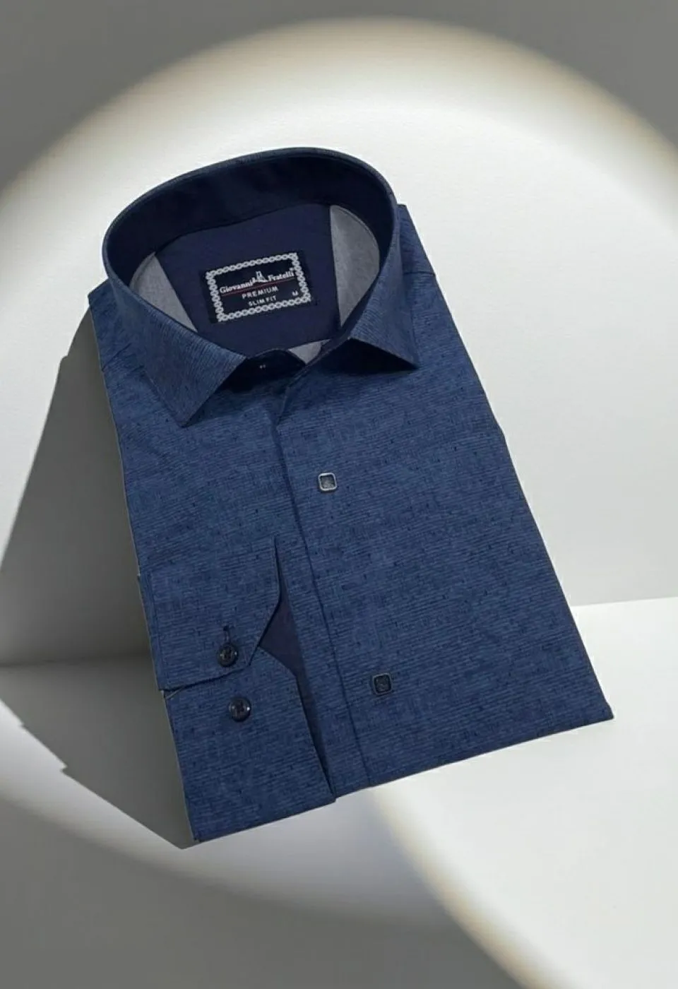 Slim Fit Uzun Kol Desenli Erkek Gömlek 3GMK312465011