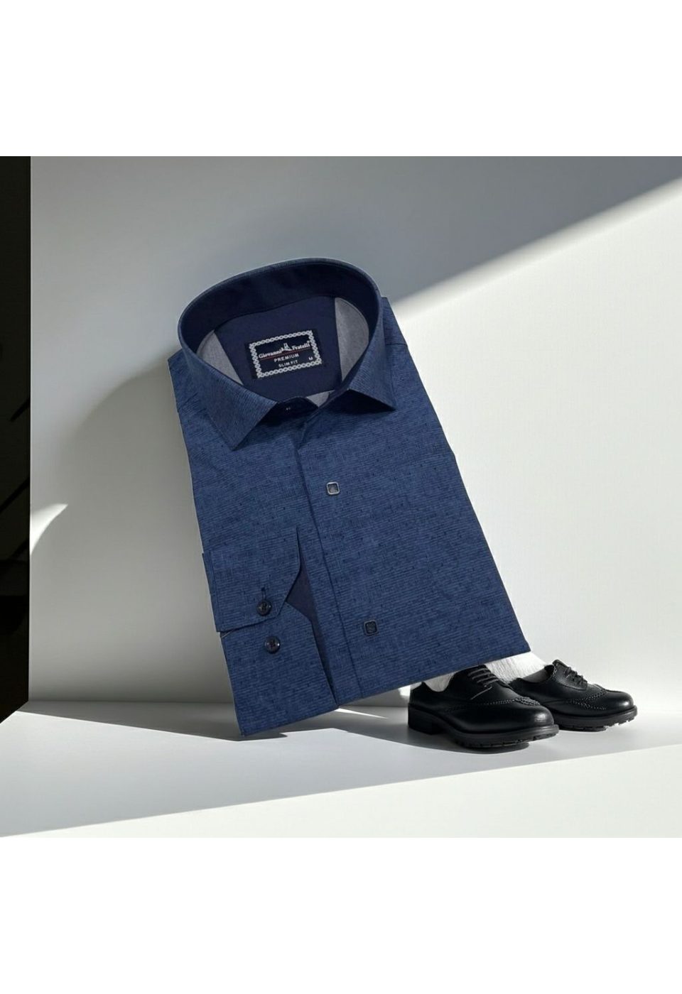 2465 CR KOT 011 Slim Fit Uzun Kol Desenli Erkek Gömlek 3GMK312465011 - Giovanni Fratelli