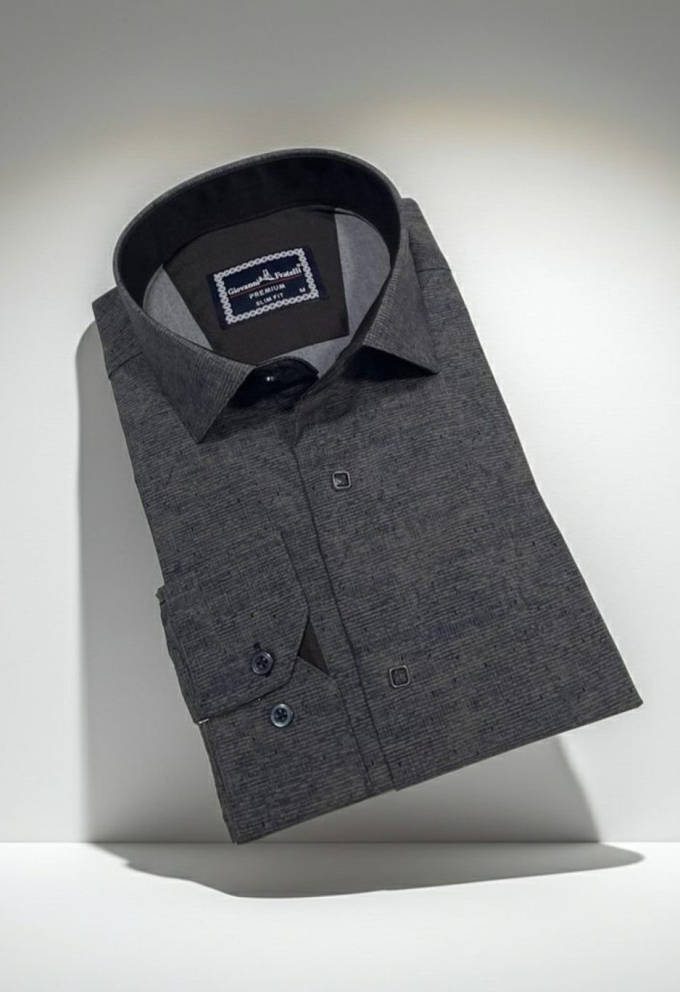 Slim Fit Uzun Kol Desenli Erkek Gömlek 3GMK312465012