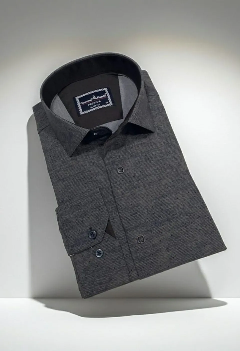 Slim Fit Uzun Kol Desenli Erkek Gömlek 3GMK312465012