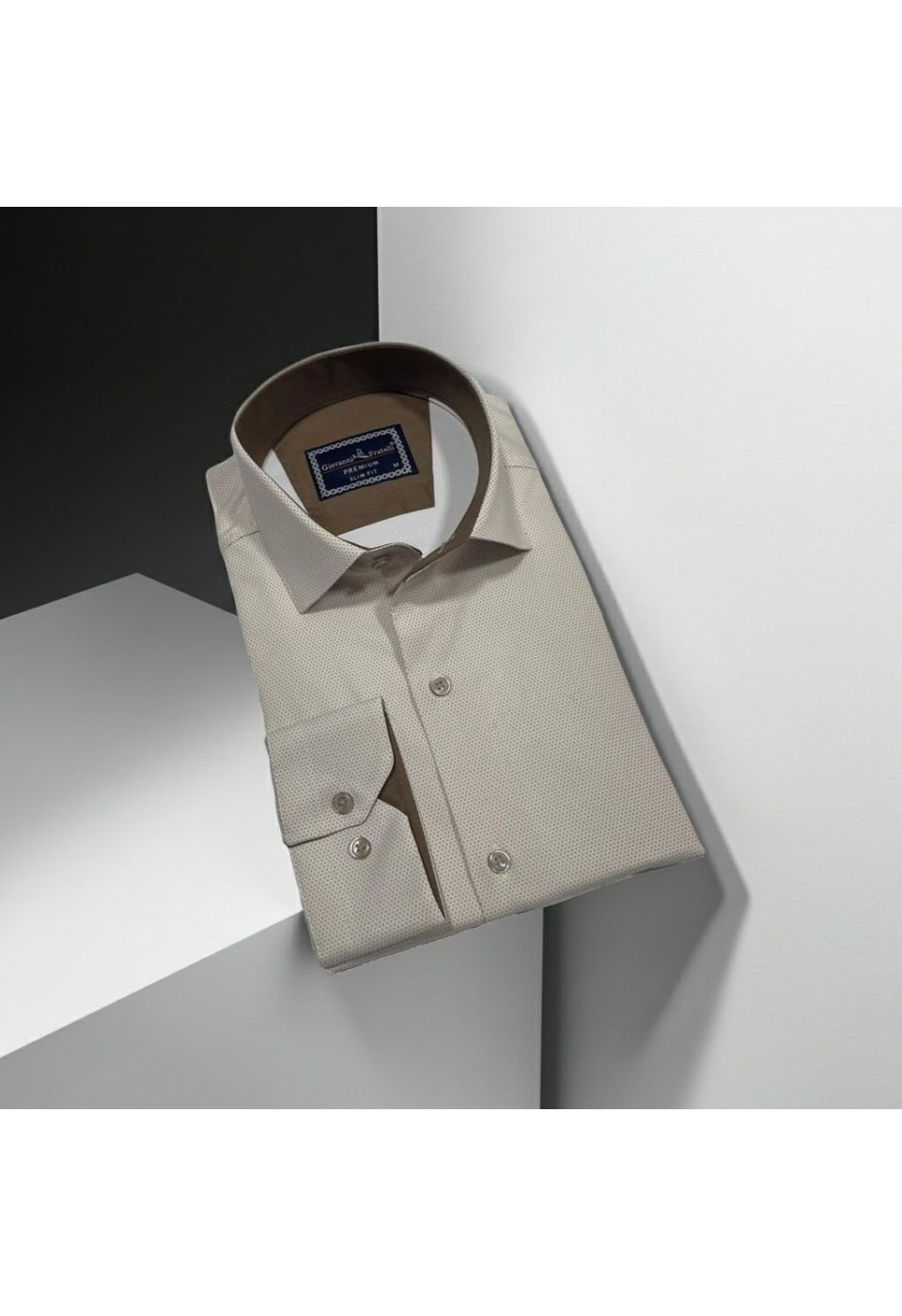 2469 CR SATIN 002 Slim Fit Uzun Kol Desenli Saten Gömlek3GMK312469002 - Giovanni Fratelli