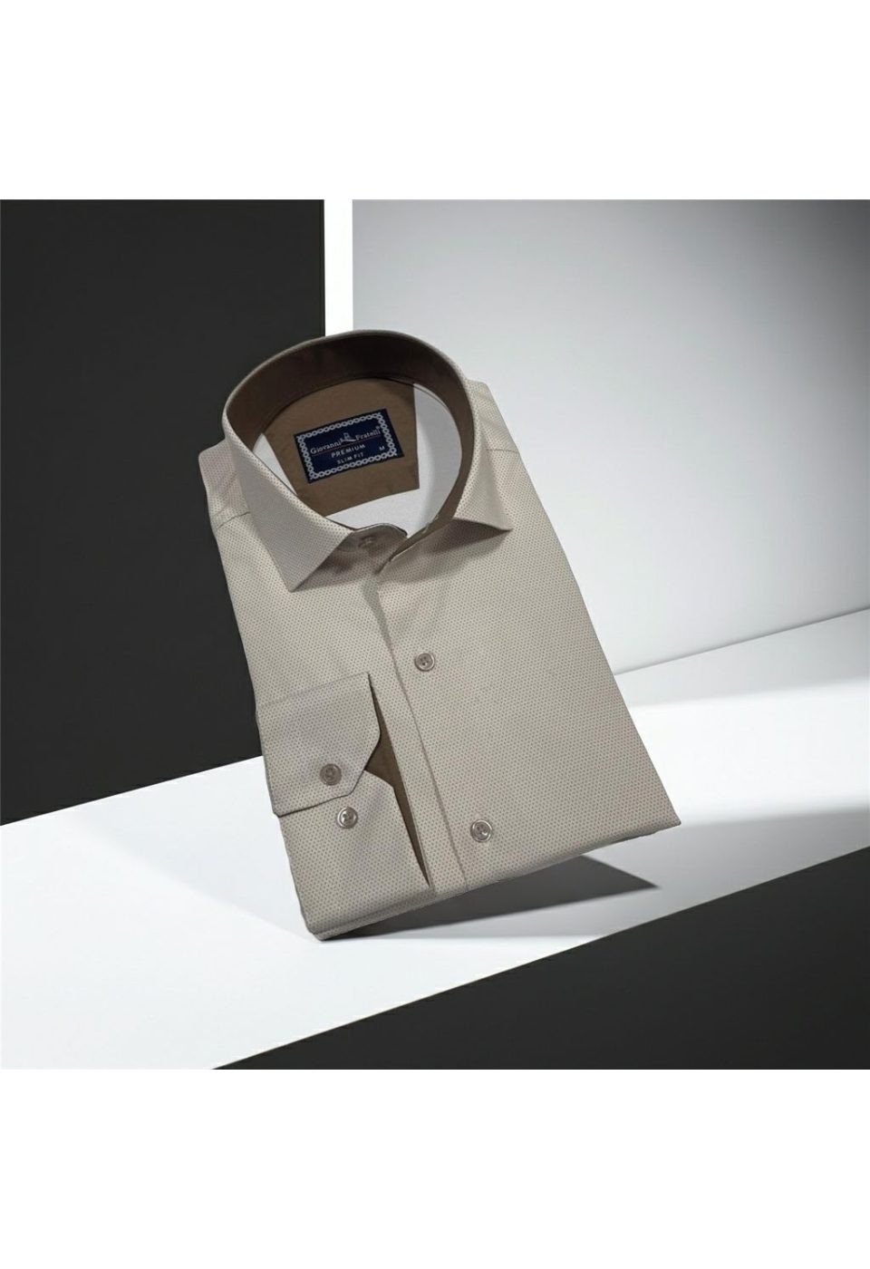 2469 CR SATIN 002 Slim Fit Uzun Kol Desenli Saten Gömlek3GMK312469002 - Giovanni Fratelli