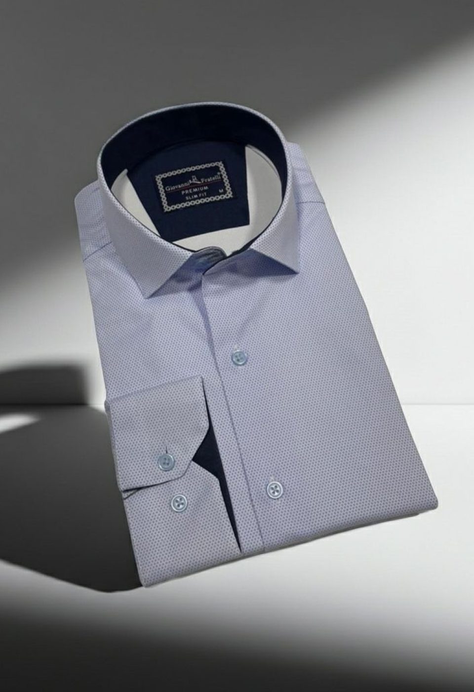 Slim Fit Uzun Kol Desenli Saten Gömlek3GMK312469003