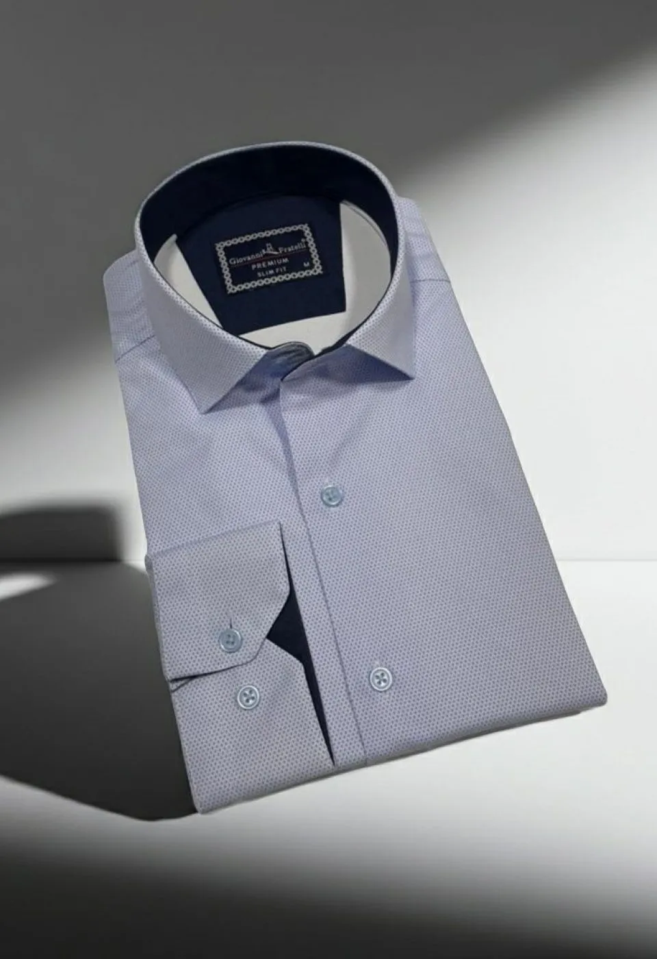 Slim Fit Uzun Kol Desenli Saten Gömlek3GMK312469003