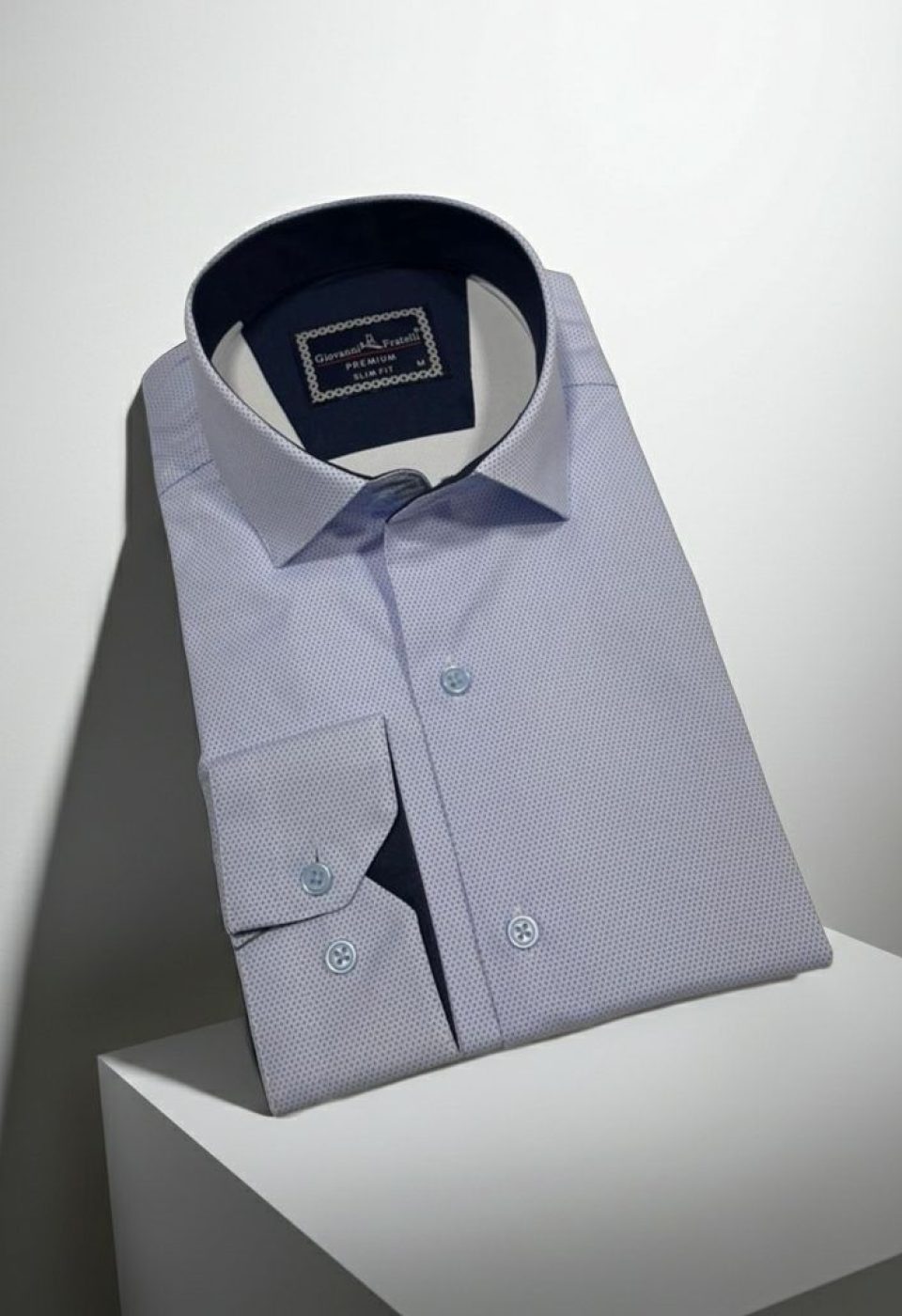 2469 CR SATIN 003 Slim Fit Uzun Kol Desenli Saten Gömlek3GMK312469003 - Giovanni Fratelli