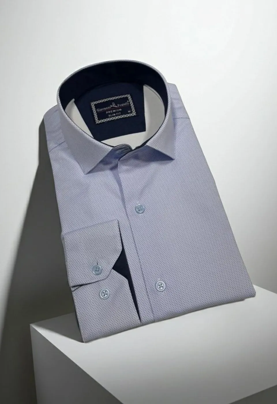 Slim Fit Uzun Kol Desenli Saten Gömlek3GMK312469003 - Giovanni Fratelli