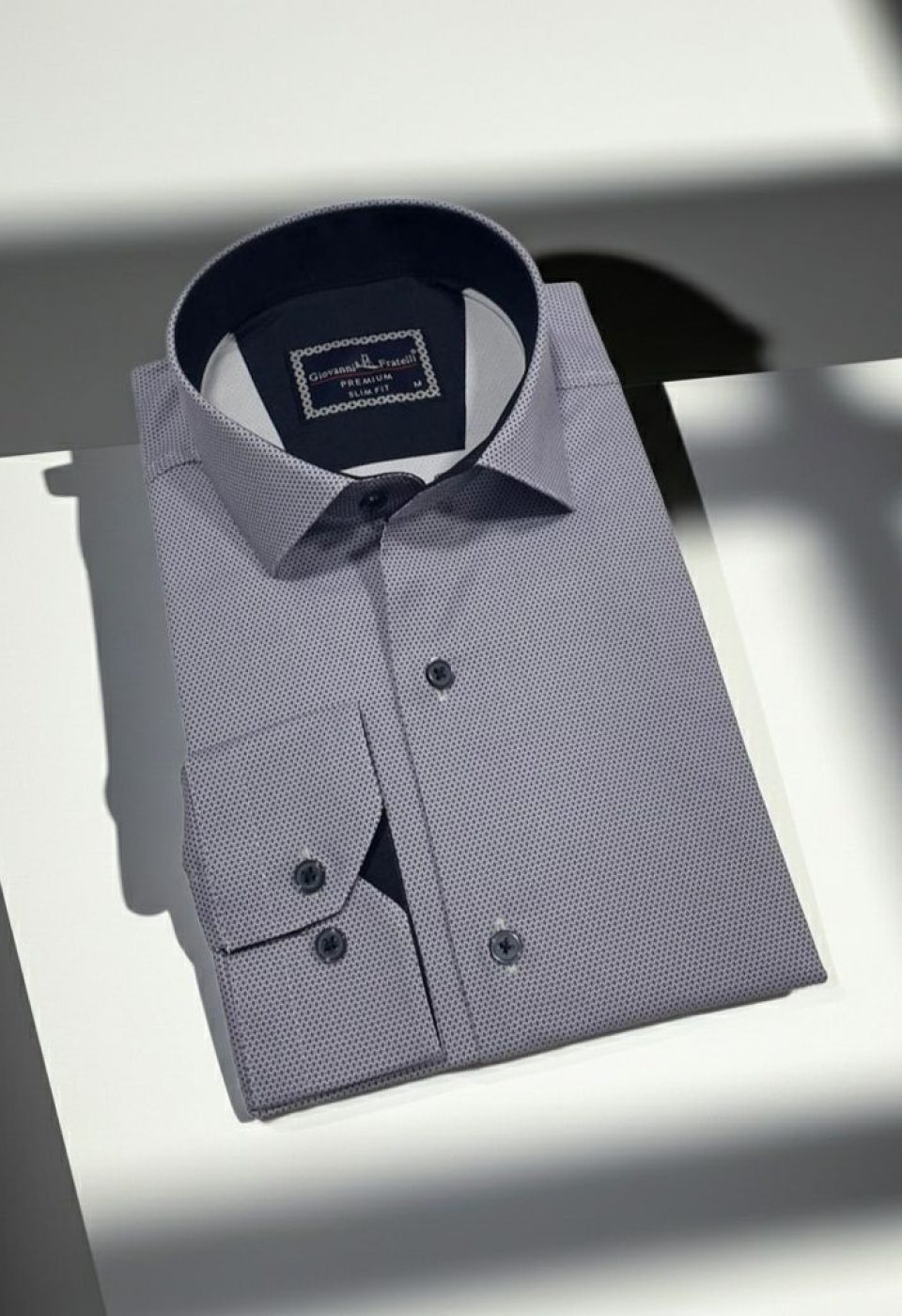 Slim Fit Uzun Kol Desenli Saten Gömlek3GMK312469004