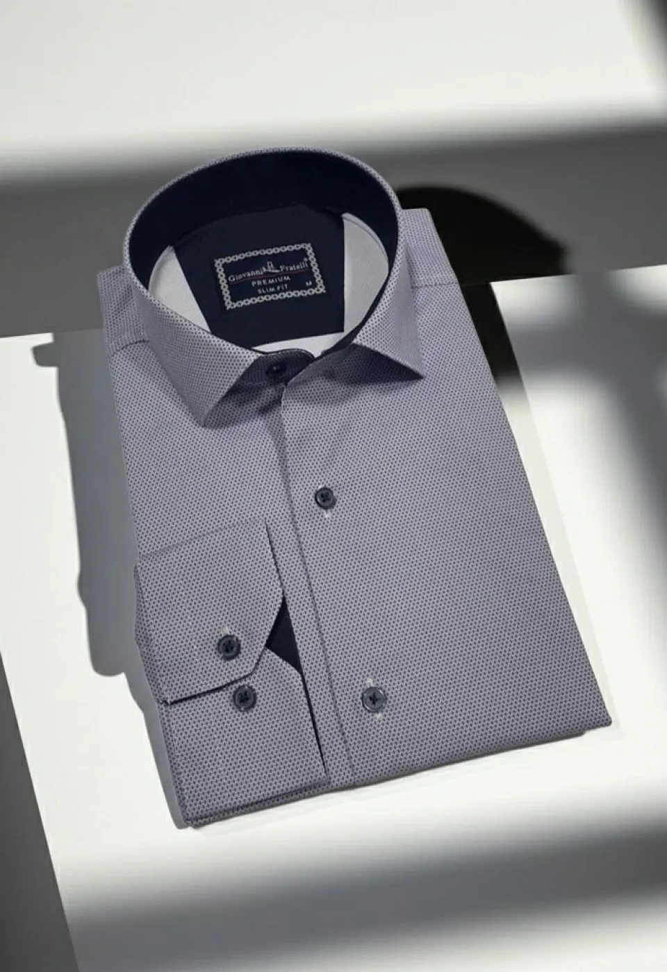 Slim Fit Uzun Kol Desenli Saten Gömlek3GMK312469004