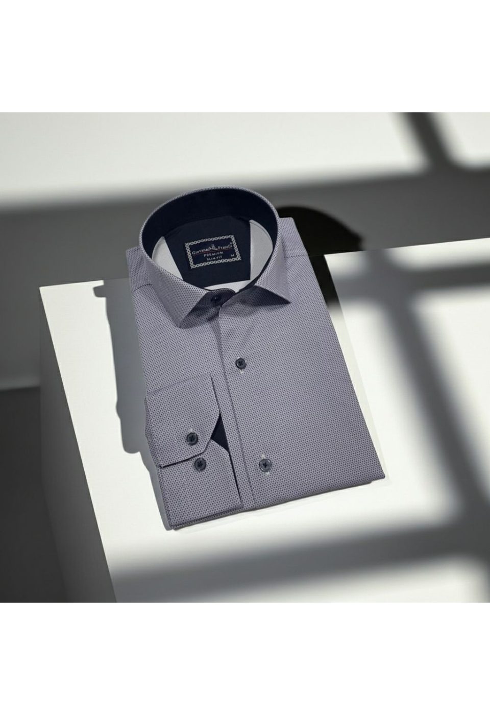 2469 CR SATIN 004 Slim Fit Uzun Kol Desenli Saten Gömlek3GMK312469004 - Giovanni Fratelli