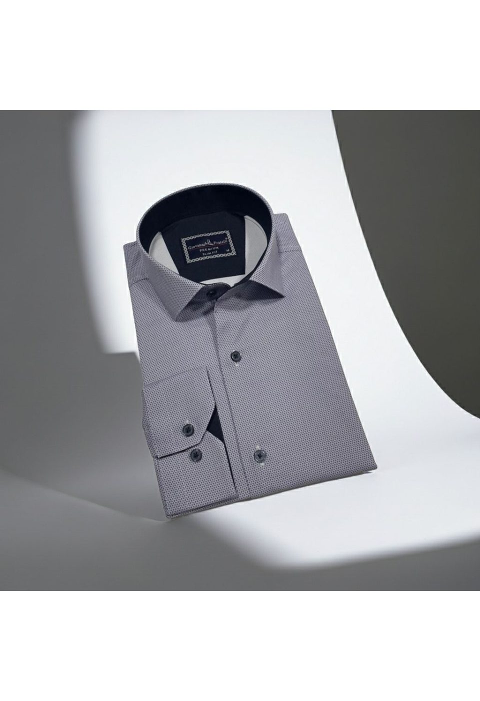 2469 CR SATIN 004 Slim Fit Uzun Kol Desenli Saten Gömlek3GMK312469004 - Giovanni Fratelli