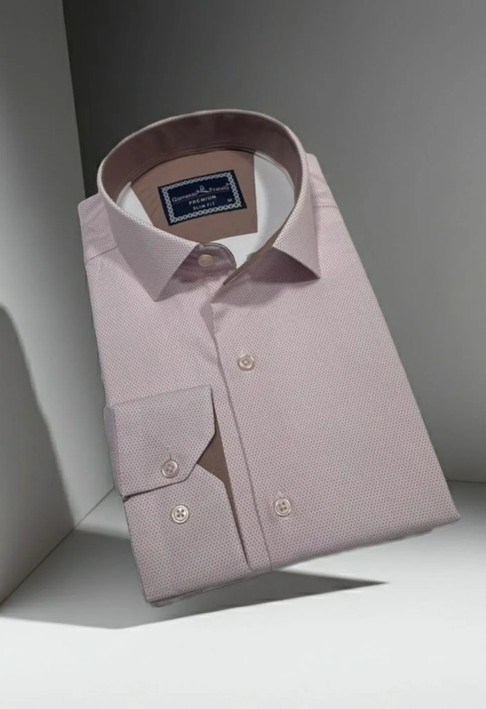 Slim Fit Uzun Kol Desenli Saten Gömlek3GMK312469008