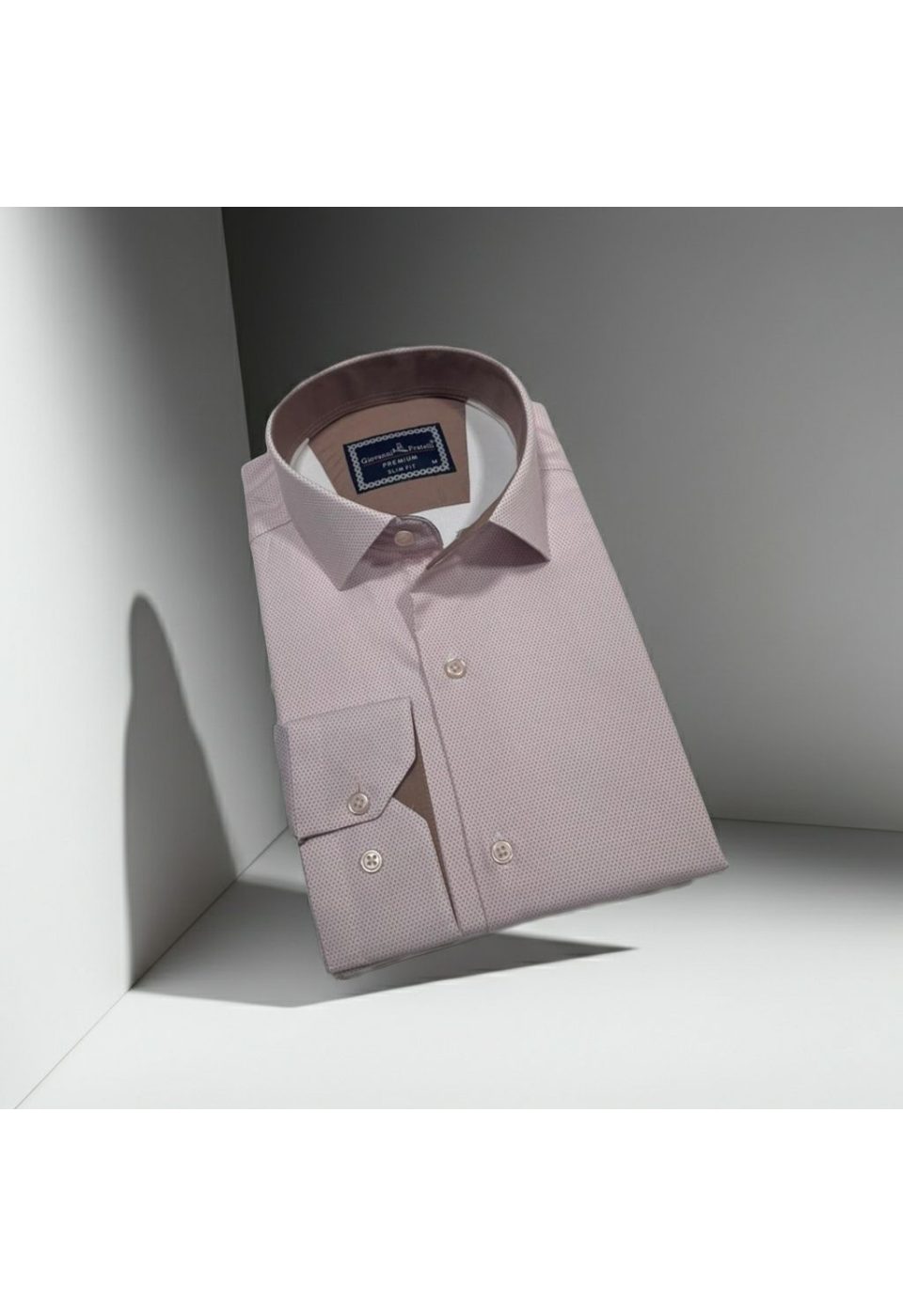 Slim Fit Uzun Kol Desenli Saten Gömlek3GMK312469008 - Giovanni Fratelli